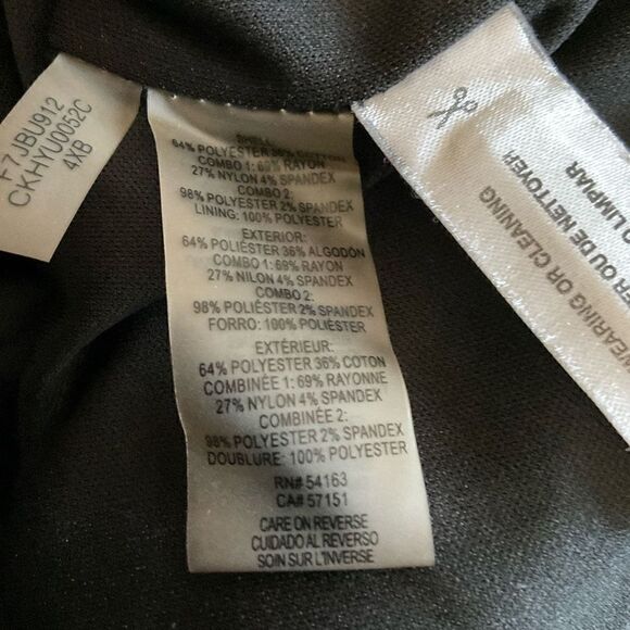 Calvin Klein Midi Sheath Dress Tweed Round Neck Black White Zip Back Back Slit 8 - Picture 4 of 11